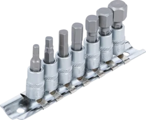 BGS 2161 Bit-Dopsleutelset op Rail | Binnenzeskant (Inbus) | 1/4" | 7-delig