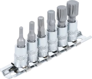 BGS 2162 Bit-Dopsleutelset op Rail | Veeltand (XZN) | 1/4" | 6-delig