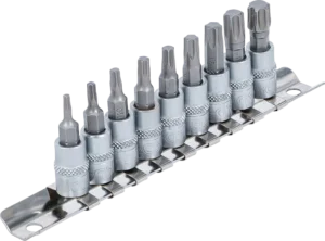 BGS 2164 Bit-Dopsleutelset op Rail | T-Profiel (voor Torx) | 1/4" | 9-delig