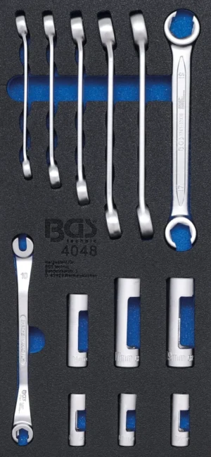 BGS 4048 Remleiding- & Leidingsleutelset met Gegroefde Doppen | 10 mm (3/8") | 13-delig