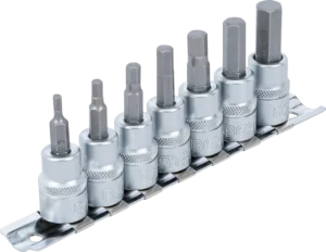BGS 5107 Bit-Dopsleutelset op Rail | Binnenzeskant (Inbus) | 3/8" | 7-delig