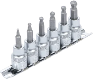 BGS 5109 BGS Bit-Dopsleutelset op Rail | Binnenzeskant met Kogelkop (Inbus) | 3/8" | 6-delig