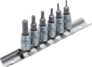 BGS 5151 Bit-Dopsleutelset op Rail | Binnenzeskant (Inbus) | 1/4" | 6-delig