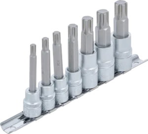 BGS 5185 Bit-Dopsleutelset op Rail | Ribe | 3/8" & 1/2" | 7-delig