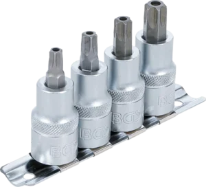 BGS 8885 Bit-Dopsleutelset | T-Profiel met Boring (voor Torx) | 1/2" | 4-delig